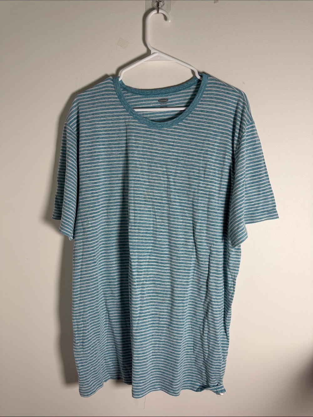 Old navy blue white striped crew neck comfy oversized loungewear pjs tshirt